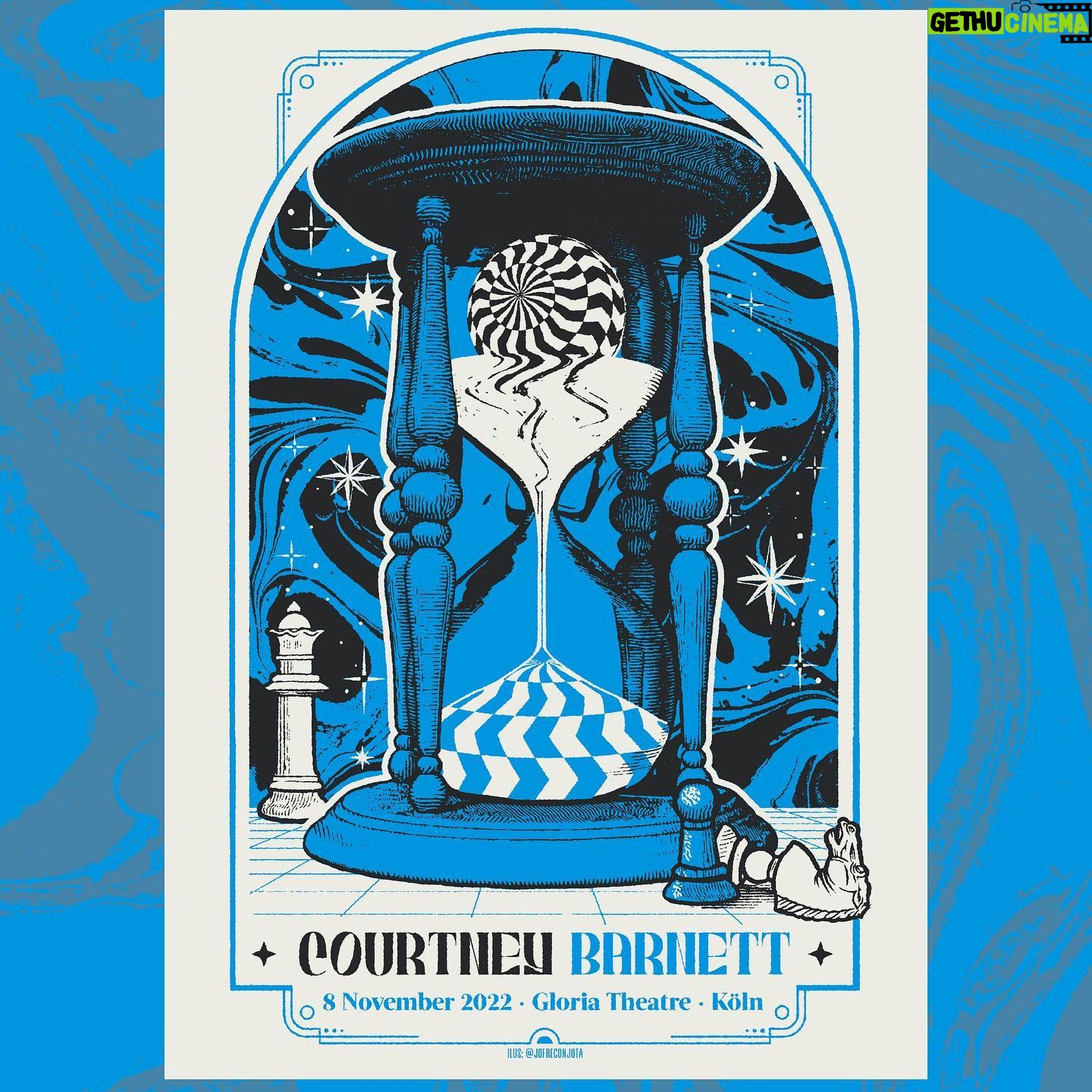 Courtney Barnett Instagram - Köln tonight at the Gloria Theatre! 7pm doors, 8pm @hachikumusic & 9pm CB. Poster by @jofreconjota available at the merch desk 💙