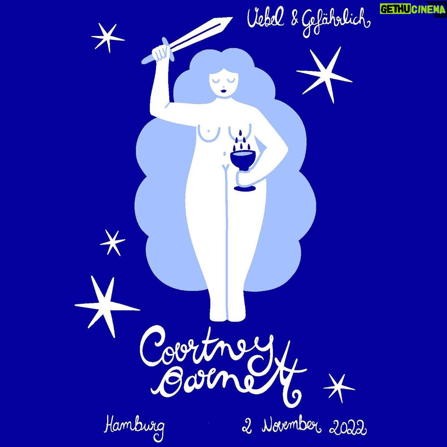Courtney Barnett Instagram - Hamburg tonight! 8pm doors, 9pm @hachikumusic & 10pm CB. Poster by @lisajunius 💙 posters are delayed in transit so if they’re not at the merch desk tonight, they’ll be available online soon 💙 www.courtneybarnett.com.au/tour