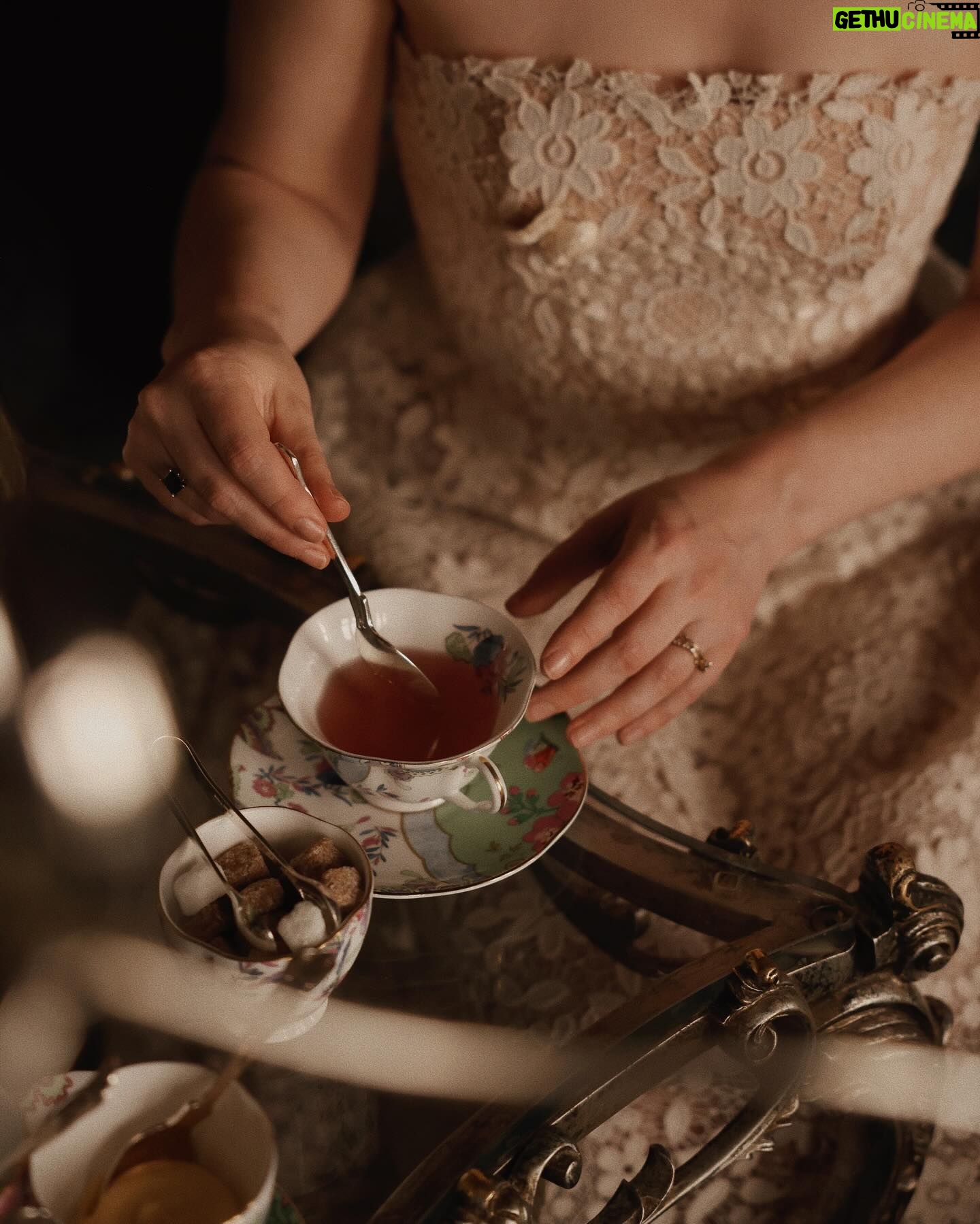 Courtney Halverson Instagram - But that’s just the trouble with me. I give myself very good advice, but I very seldom follow it. 🫖 Had this absolutely beautiful tea in this gorgeous salon at @ashfordcastle (all to ourselves) and felt just a little like Alice in Wonderland. What an absolutely surreal and gorgeous experience and one that I had to create a little magic to share with you here. And now (because I love a little drama) is it clotted cream and *then* jam on your scone, or jam first and then clotted cream? Please feel free to argue (in a friendly tone!) in the comments. . . . . #teatime #aliceinwonderland #feminineenergy #romanticstyle #romanticizeyourlife ps : Thank you Ashford for letting me play and thank you Eric for not minding when I asked to take 500 photos of the experience before getting to properly enjoy the tea as well.
