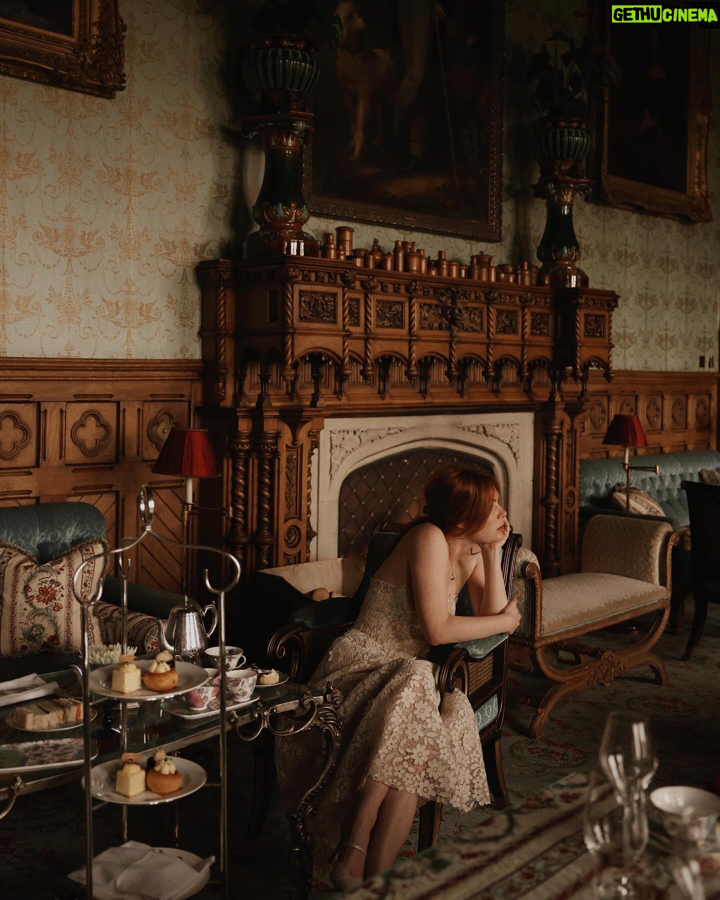 Courtney Halverson Instagram - But that’s just the trouble with me. I give myself very good advice, but I very seldom follow it. 🫖 Had this absolutely beautiful tea in this gorgeous salon at @ashfordcastle (all to ourselves) and felt just a little like Alice in Wonderland. What an absolutely surreal and gorgeous experience and one that I had to create a little magic to share with you here. And now (because I love a little drama) is it clotted cream and *then* jam on your scone, or jam first and then clotted cream? Please feel free to argue (in a friendly tone!) in the comments. . . . . #teatime #aliceinwonderland #feminineenergy #romanticstyle #romanticizeyourlife ps : Thank you Ashford for letting me play and thank you Eric for not minding when I asked to take 500 photos of the experience before getting to properly enjoy the tea as well.