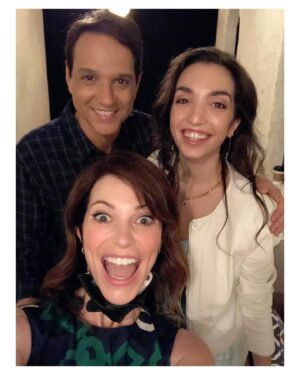 Courtney Henggeler Instagram - It’s hard to pick a favorite Macchio. They’re a charming and talented family of vampires. 
But for the purposes of this post I’m gonna vote for the chick to my right, who is like a sister to me. Sure our age difference and the fact that I’m TV married to her father suggests I’m closer to a mother figure - but fuck that. If the Macchio’s can spit on the crotch of aging, than so will I. 
I adored  Miss @julia_macchio long before she crushed the role of Cousin Vanessa in season 4  But now the whole world (and readers of @people ) will know what I’ve known all along …
@julia_macchio is a FORCE! 

And the Macchio family drinks the blood of babies to stay eternally young. 

@cobrakaiseries
