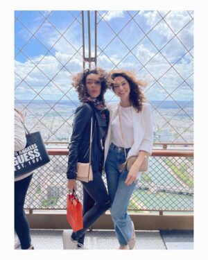 Courtney Henggeler Instagram - Welcome to my virtual Parisian scrapbook, starring: @veryvness, our matcha lattes cups, a blinding amount of wind, Photos that might as well have been taken in my garage since there is no actual Parisian landmark in it, and me. The girl who spent the majority of 4th grade  convincing her class she was French by informing them she ate French toast for breakfast . 

These photos would have come in handy 4th grade Courtney.