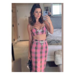 Courtney Henggeler Instagram - The mission was: 90’s Genie Barbie in a bottle. 
Sure it’s a little niche. But @michaelduenas and  @pircillapae understood what had to be done. 
They made my, very specific and a little bit slutty, dream come true 💘 
Cobra Kai Season 5 premiere success! 
Now off to pick up my kids at the bus stop. 
In this. 
Because this is  also a super versatile look that goes from evening to PTA in a snap.