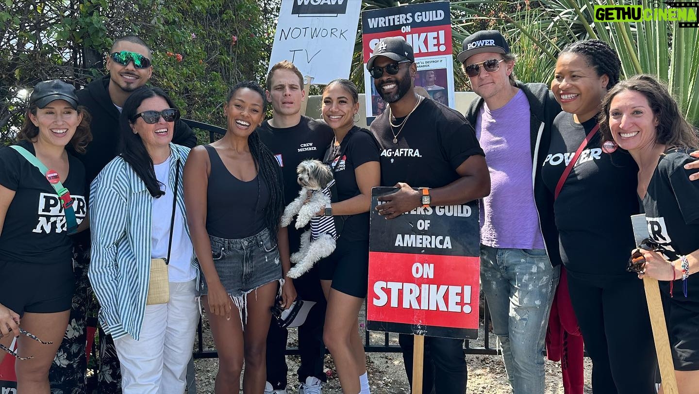 Courtney Kemp Agboh Instagram - An amazing day at the #PowerUniverse picket! Members of the cast and crew of #Power, @ghoststarz @raisingkananstarz, and @forcestarz all came together outside CBS TV City. All photos crédit @shanasteindirect