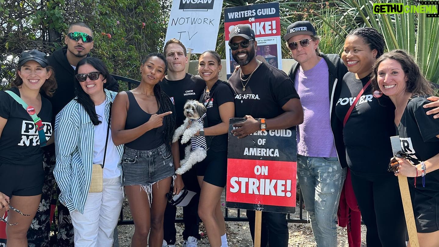 Courtney Kemp Agboh Instagram - An amazing day at the #PowerUniverse picket! Members of the cast and crew of #Power, @ghoststarz @raisingkananstarz, and @forcestarz all came together outside CBS TV City. All photos crédit @shanasteindirect
