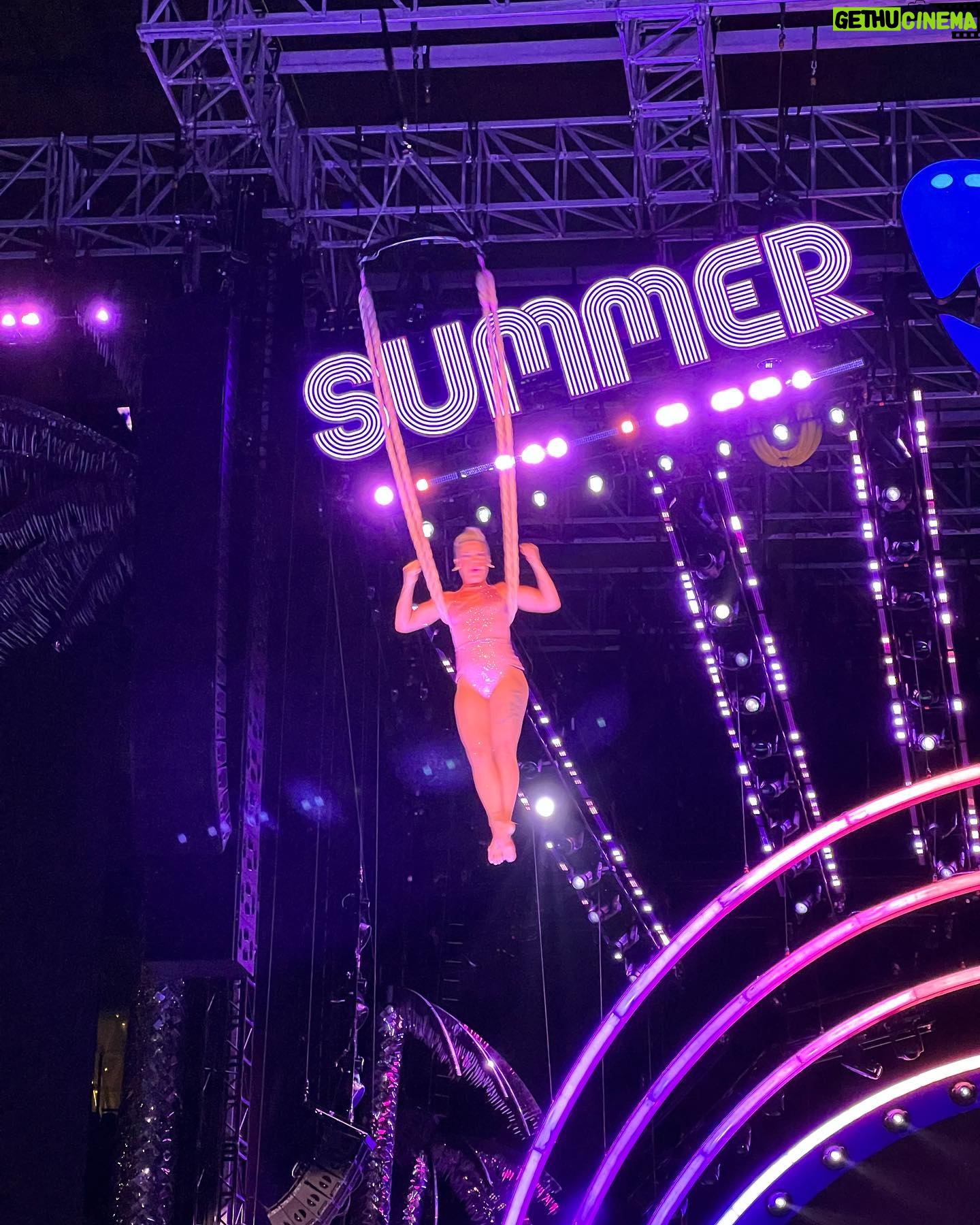 Courtney Kemp Agboh Instagram - Oh my Lord @pink was just amazing last night. Soaring through the air upside down, singing her heart out, reminding us to love the imperfect versions of ourselves… and then she brought out @alanis and they sang “You Oughta Know” together and my inner teenager from CT exploded into a blur of Doc Martens, flannel and joy and for a minute they made 1990-1994 okay and not something I have to heal from but something I fucking survived. Live music with real artists can do that. AI can’t. Just sayin’. Thanks to @pink @alanis @benatargiraldo for the unbelievable music and dance we witnessed tonight.