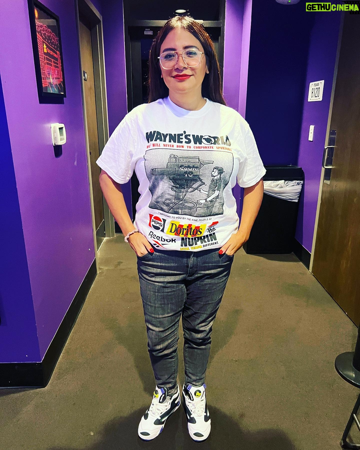 Cristela Alonzo - 3.2K Likes - We’re going full nerd tonight. Notice the Wayne’s World shirt (from @pattilapel) and since Wayne is sponsored by @reebok, I’m wearing my Pumps.
Photo: @steveisok