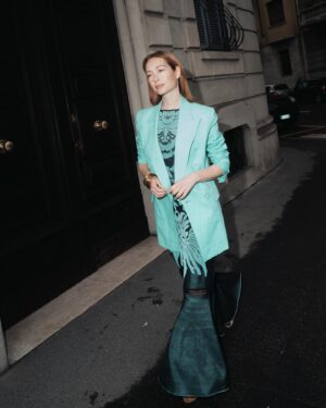 Cristiana Capotondi Instagram - L’ultimo giorno della fashion week è per l’eleganza Italiana di Luisa Spagnoli 💚
#luisaspagnolifw24
@luisaspagnoli 
#adv