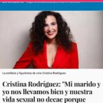 Cristina Rodríguez Torres Instagram - Esta entrevista me ha hecho especial ilusión, no por lo impecable, intachable y profesional que ha sido si no por quien me la hecho. @raul_rodo es la persona que está de atrás de este artículo. Raul Rodríguez. ❤️ Nos conocimos hace muchos años, el tenia 23 años, yo muchos más y hablamos y nos miramos a los ojos. Raul empezaba su carrera profesional, estaba lleno de incertidumbre pero cuando lo conoces, sabes que va a llegar y Ha Llegado… y lo que te queda Amigo. Gracias. 😍 Y a todos lo que han hecho posible esta entrevista ha sido un regalo fantástico. @genelromero a ti sobre todo. A @cosmeticamimate por estar juntas y por la piel. @hoteltotem que nos acogió. @agatharuizdlprada @maisonmesa @lolacasademunt @15segundos_agencia las fotos son de @dondykriga y el maquillaje de @kilpa_19