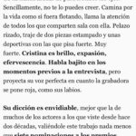 Cristina Rodríguez Torres Instagram - Esta entrevista me ha hecho especial ilusión, no por lo impecable, intachable y profesional que ha sido si no por quien me la hecho. @raul_rodo es la persona que está de atrás de este artículo. Raul Rodríguez. ❤️ Nos conocimos hace muchos años, el tenia 23 años, yo muchos más y hablamos y nos miramos a los ojos. Raul empezaba su carrera profesional, estaba lleno de incertidumbre pero cuando lo conoces, sabes que va a llegar y Ha Llegado… y lo que te queda Amigo. Gracias. 😍 Y a todos lo que han hecho posible esta entrevista ha sido un regalo fantástico. @genelromero a ti sobre todo. A @cosmeticamimate por estar juntas y por la piel. @hoteltotem que nos acogió. @agatharuizdlprada @maisonmesa @lolacasademunt @15segundos_agencia las fotos son de @dondykriga y el maquillaje de @kilpa_19