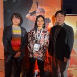 Cristina Scabbia Instagram - #finalfantasyviirebirth event unlocked ✅ It was so great to meet Yoshinori Kitase and Naoki Hamaguchi (producer and director of Final Fantasy VII rebirth)! I am SO ready for this game! FFVII is one of my fave games EVER…February 29th can’t come soon enough. And hey, I think my @yoshitaka_amano buttoned up shirt was PERFECT for the event, today 🖤 @squareenix #finalfantasy #finalfantasyviirebirth #finalfantasyVII