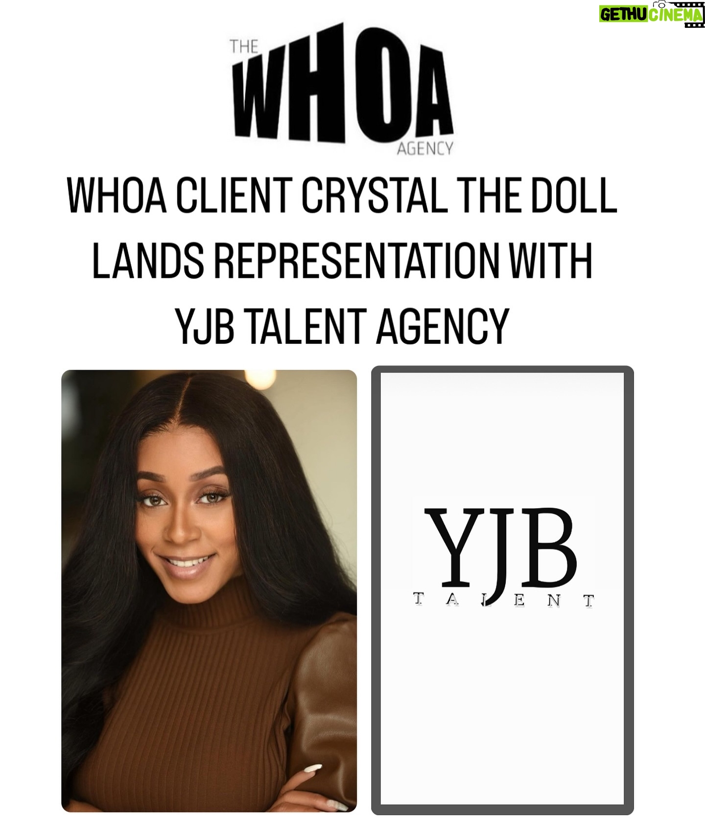 Crystal The Doll Instagram - Congratulations 🎉 @crystal.the.doll we’re excited about your new journey with @yjbtalent! Incase you’ve been under a rock Crystal “The Doll” Hughes is arguably one of the most recognizable faces in the indie film scene. Get ready your fav is applying pressure in a mainstream way! Don’t be surprised if you see her on your favorite shows and the big screen this year! #TeamWHOA ✨🎬 #crystalthedoll #crystalhughes #actress #tubi #atlanta #detroit