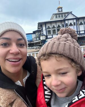 Cush Jumbo Instagram - Happy Half Term to all those parents just trying to get through the day without being farted on…(slide 2) 💨 🙄 😂