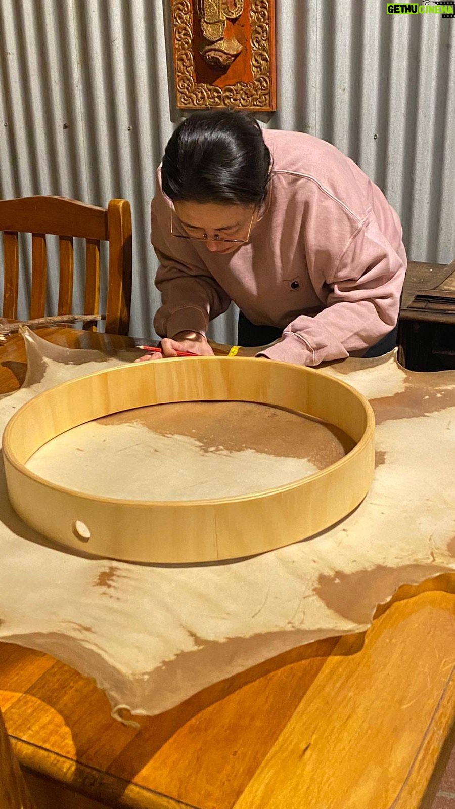 Cynthia Koh - 3 Likes - Day one of frame drum making was full of surprises and learning experiences! From selecting the kangaroo skin and frames to discovering the uneven layers in the original piece, every step has been fascinating. Excited to see how it all comes together! 🪘✨ #FrameDrumMaking
#CraftingJourney
#HandmadeInstruments
#CreativeProcess