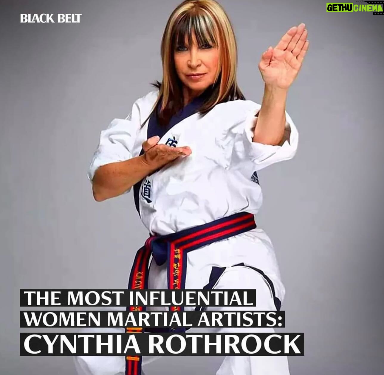 Cynthia Rothrock - 3.9K Likes - Thank you Black Belt Magazine for honoring me as the #1 most influential woman on the planet #blessed #blackbeltmagazine#mostinfluentialwomen #cynthiarothrock#blackcreekgraphicnovel #blackcreekmovie