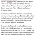 Daisy Ridley Instagram - Very, very, very excited to be part of a completely brilliant team and project from its inception. Cannot wait to bring this script to life! Swipe for our first proper script meeting 📝