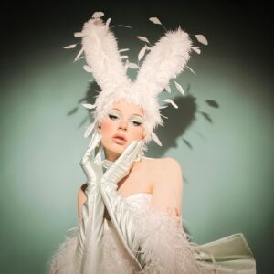 Dakota Schiffer Instagram - birthday bunny 🐇🎀

photo- @sophiexholden 
corset/gloves- @narclsslsm 
millinery- @houseofpeluca 
shoes- @streetzies 
embellishment- me