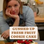 Damaris Phillips Instagram - I make these when someone says they don’t like cake… Do you have any of those people in your life? Fresh Fruit Cookie Cake Ingredients: 1 package of premade sugar cookie dough 8 ounces cream cheese, room temperature 4 tablespoons honey 2 1/2 cups fresh fruit (strawberries, kiwi, blueberries, mangos, raspberries…) Instructions: Preheat your oven to 350 degrees F. Line the bottom of an 8-inch cake pan with parchment paper. Press the premade cookie dough evenly into the bottom of the prepared cake pan to form a cookie crust. Bake the cookie crust in the preheated oven until it’s golden brown, about 22-27 minutes. Let it cool completely. In a small bowl combine the cream cheese and honey. Stir until smooth. Spread the mixture evenly over the cooled cookie crust. Arrange the fresh fruit on top of the cream cheese mixture. Chill the cookie cake in the refrigerator for at least an hour before serving.