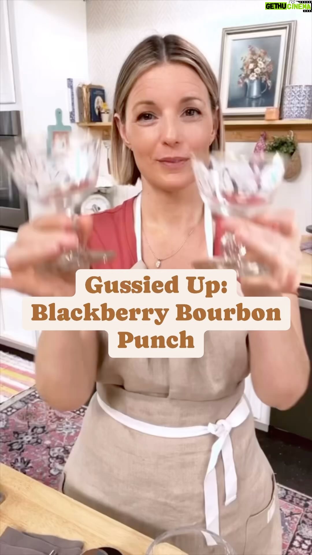 Damaris Phillips Instagram - This Thirsty Thursday cocktail was inspired by a recent #thriftstorefind and a woman owned Bourbon Brand @bossmollybourbon Blackberry Bourbon Punch Ingredients: 1/2 cup seedless blackberry jam 1 cup bourbon 1/4 cup fresh lemon juice 1/4 cup triple sec 1/2 cup blackberry liqueur or blackberry wine 1 cup blackberry sparkling water Ice cubes Lemon slices for garnish Instructions: seeds. In a pitcher, stir together the blackberry jam, bourbon, lemon juice, triple sec, and blackberry liqueur until well combined. Chill Just before serving, add to 4 oz to shaker with ice. Shake to chill completely. Pour into a champagne coupe and top with sparkling water. Garnish with lemon slice and enjoy! Makes 4 servings. #thrifting #thrifted #thriftedhome #thriftstorefinds #thriftingcommunity #thriftshop @libbey