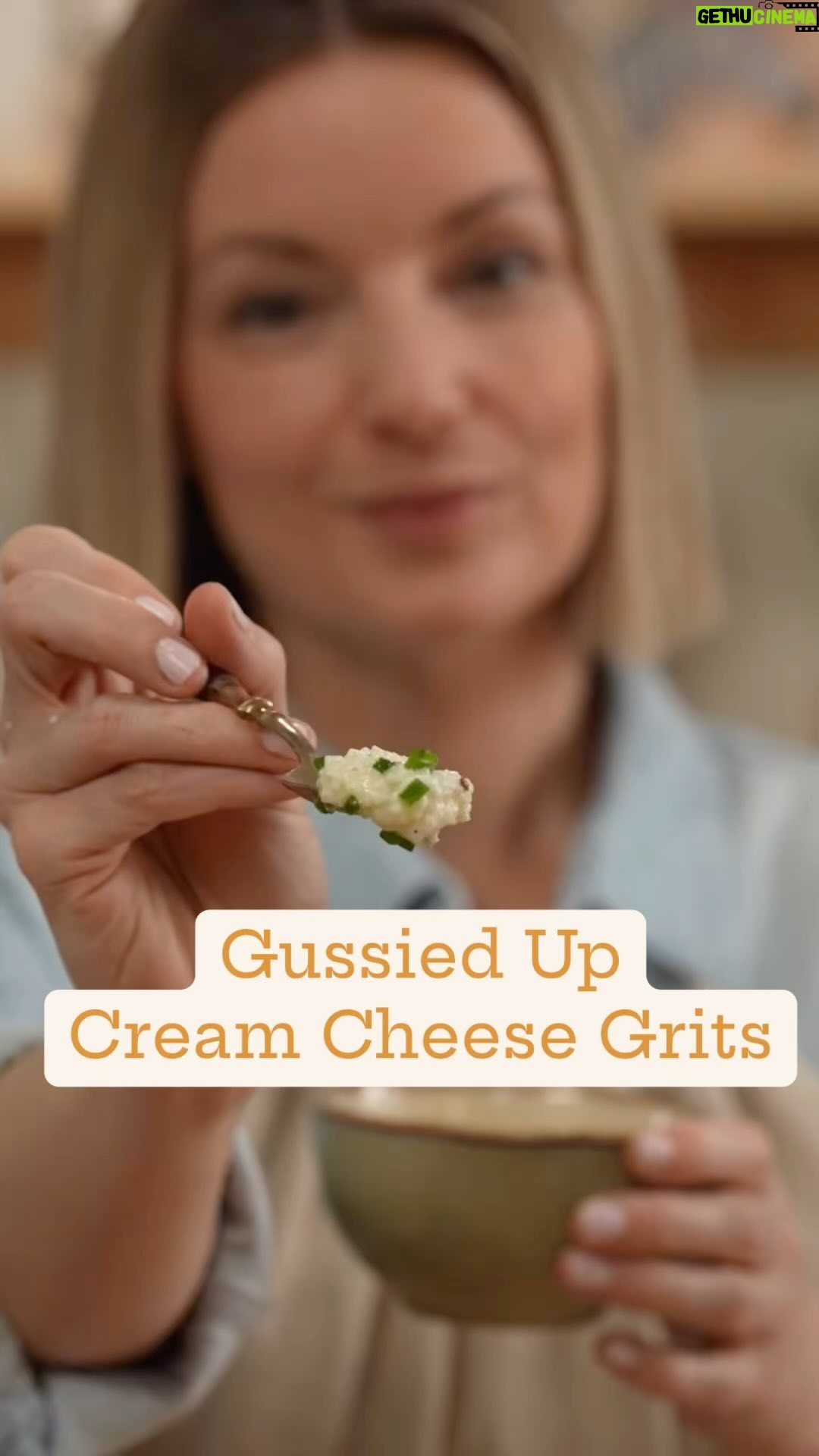 Damaris Phillips Instagram - These are savory but how do you feel about sweet grits??? Cream Cheese Grits Ingredients: 1 cups quick-cooking grits 2 cups milk 4 ounces cream cheese (veggie cream cheese also works really well) Salt and pepper to taste Olive oil or butter to serve Chives to garnish Instructions: In a large saucepan, bring the milk to a gentle simmer over medium heat. Slowly whisk in quick-cooking grits, stirring constantly to avoid lumps. Reduce the heat to low and continue to cook the grits, stirring occasionally, for about 5-7 minutes or until they have thickened. Add the cream cheese to the grits, and continue to stir until it’s fully melted and the mixture is smooth. Season with salt and pepper to taste. Garnish with olive or or butter and chives. Enjoy!