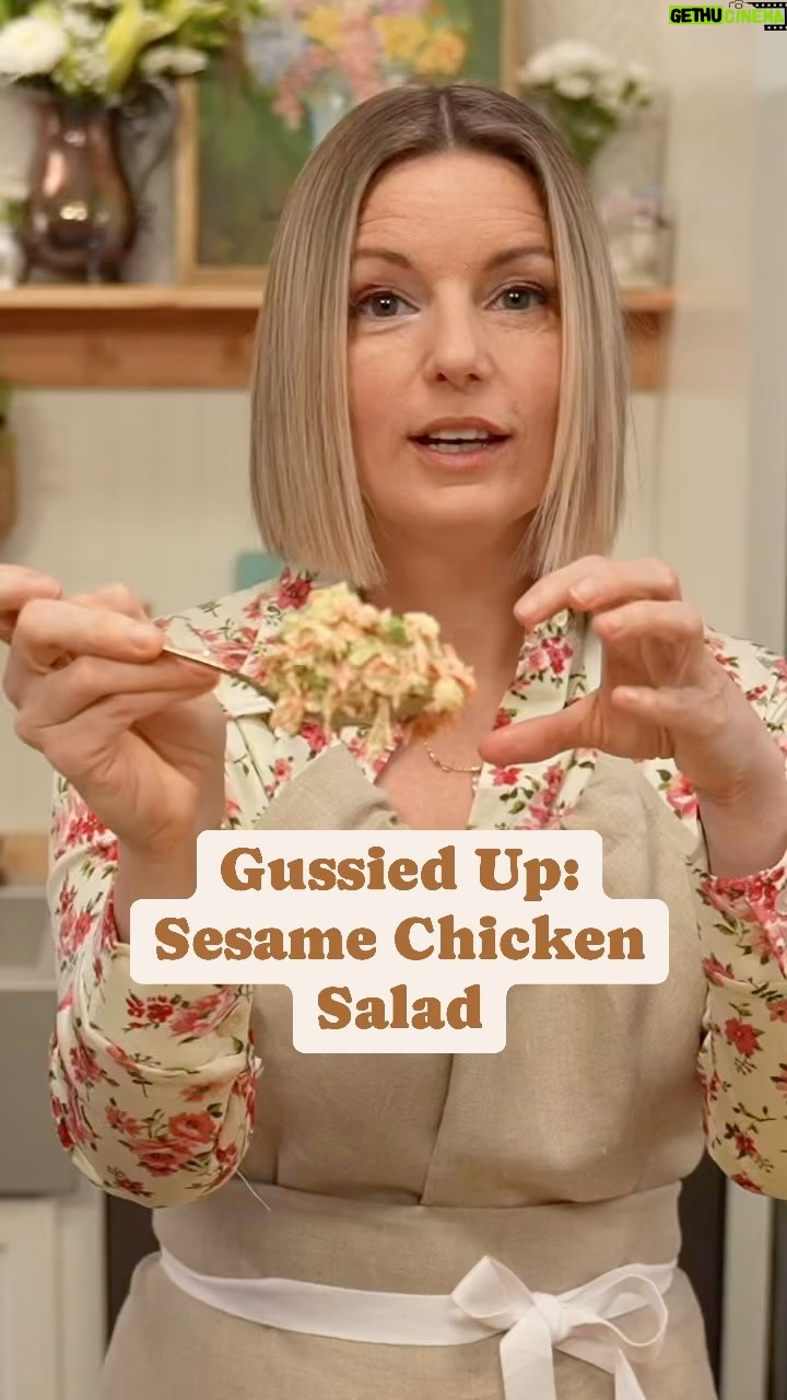 Damaris Phillips Instagram - How do you like your chicken salad??? The toasted sesame oil is what makes this recipe so addictive, plus the extra veggies makes it feel refreshing! Watch the full recipe video on YouTube now! Sesame Chicken Salad Ingredients: 1 rotisserie chicken, shredded 2 carrots, grated 2 ribs celery, finely chopped 1 cup edamame, cooked and shelled 1/2 bunch of green onions, sliced Tasty wheat bread slices Bibb lettuce leaves For the dressing: 2/3 cups mayonnaise 2 tablespoons sesame oil 1 tablespoon rice vinegar 2 teaspoons sesame seeds 1/2 teaspoon red pepper flakes (adjust to taste) Salt and pepper to taste Instructions: In a large bowl, combine the shredded rotisserie chicken, grated carrots, chopped celery, edamame, and sliced green onions. In a separate bowl, whisk together the mayonnaise, sesame oil, rice vinegar, red pepper flakes, sesame seeds, salt, and pepper to create the dressing. Pour the dressing over the chicken and vegetable mixture. Toss everything together until well coated. Toast the wheat bread slices. Arrange Bibb lettuce leaves on each toasted bread slice. Spoon the seasoned chicken salad onto the lettuce-covered bread slices. Top with additional Bibb lettuce leaves and cover with another slice of toasted bread. Serve the chicken salad sandwiches immediately and enjoy the delicious combination of flavors and textures!l