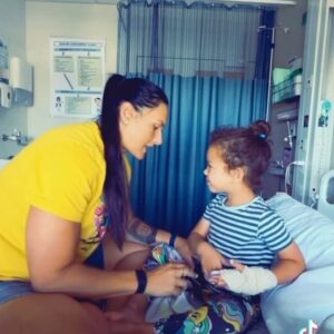 Dame Valerie Adams Instagram - Weekend getaway with my guy🤦🏾‍♀️🫶 expressing immense gratitude to our selfless healthcare warriors. Just a thankful mama right here, filled with appreciation.🌈🙏🏽. #appreciation #starship #tend #EnT #specialist #t1d