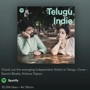 Damini Bhatla Instagram - My image is on a Spotify cover art! 
.
.

@daminibhatlach and @krishnatejasvi 's single 'Premalekha' is out right now on every streaming platform!
The shoot from which this image and a few others that are present in the lyric video on YouTube, came out of a super fun environment created by Damini and KT, reveling in the energy and ease with which their song flows! 
Independent music for the win! 
.
.

#spotify #spotifyplaylist #independent #indie #telugu #hyderabad #release