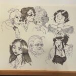 Dana Terrace Instagram – Faces while watching TV. Pencil, micron, copics. 
#inkdrawing #sketching
