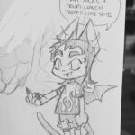 Dana Terrace Instagram - 🦇 or 🐈‍⬛? Little sketch from Patreon (link in profile).