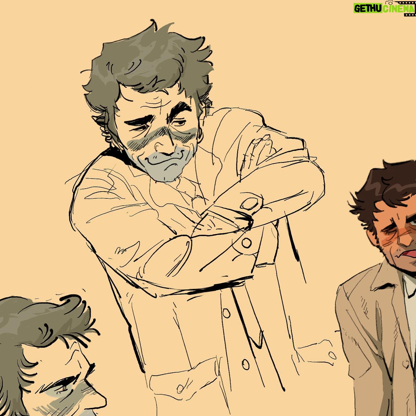 Dana Terrace Instagram - Been watching Columbo. I think I drew him a lil too smarmy here but it’s all good fun. #columbo