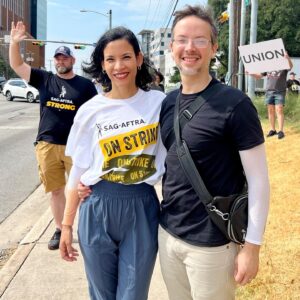 Danay García Instagram - @sagaftra strong! Big shoutout to our unions for uniting forces in Austin! @iatse484dei @wgastrikeunite @sagaftra 🌷🚀
#sag #herewego #crew #fearfamily #feeling #united #union #wga 
Never forget the magic ⏰🎈🌷🧡