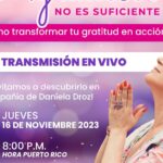 Daniela Droz Instagram – 🪩GRATIS MASTER CLASS 🪩
Este jueves 16 nov a las 8pm hora PR🇵🇷, 7pm Florida Central. 

Solo para los que se conecten esa noche conmigo recibirán un 🎁regalo especial🎁 de mi parte donde podremos estar mucho más cerca.

#masterclass #coaching #coachingonline #danieladroz #gratitud #agradecimiento #alegríaybombaeehh