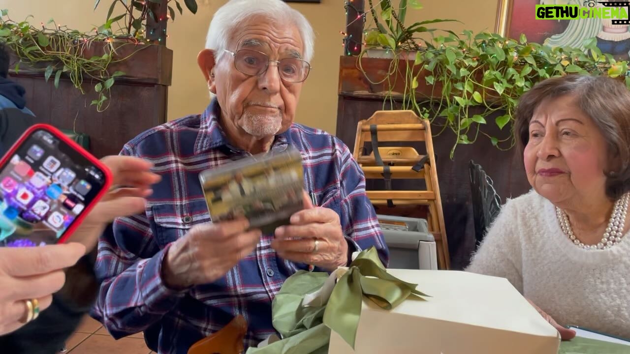 Daniella Pineda Instagram - Here is a video of my Grandpa getting my movie “Plane” on dvd for his birthday. It feels good to know how much family values your hard work, and that you make them proud.