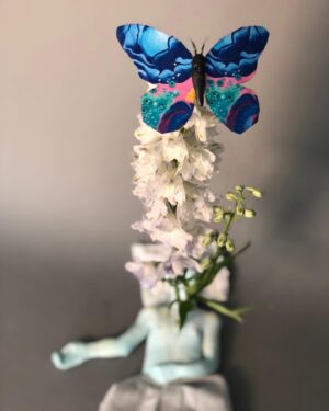 Daniella Pineda Instagram - “Fear not, the Body is just a Cocoon.” 
.
.
.
Clay, Acrylic, Wire, Tissue Paper. By Me.