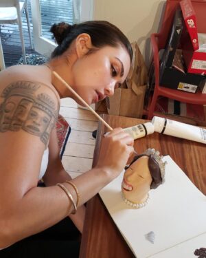 Daniella Pineda Instagram - “YAS QUEEN”
.
.
.
Acrylic and Clay. 
By me!