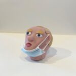 Daniella Pineda Instagram - “Covid Casual.” . . -Sculpture, clay, acrylic paint. 2020 Quarantine artist, Daniella Pineda.