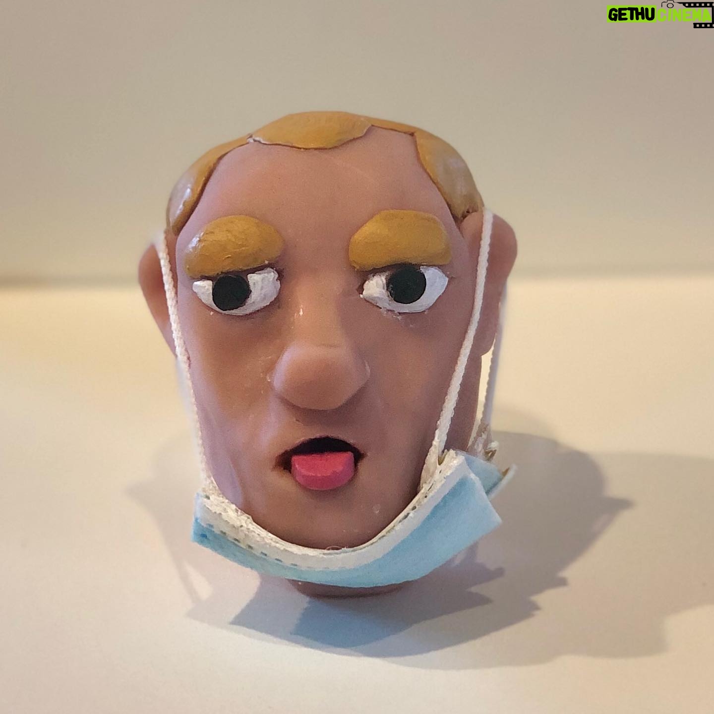 Daniella Pineda Instagram - “Covid Casual.” . . -Sculpture, clay, acrylic paint. 2020 Quarantine artist, Daniella Pineda.