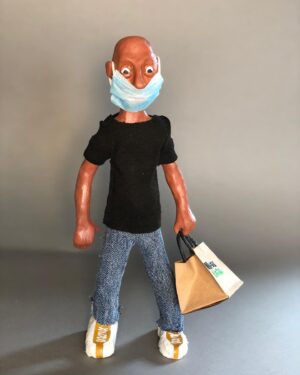 Daniella Pineda Instagram - “Hi your delivery-oh shit...word...ok...I’m just gonna set this down...”
.
.
.
Clay, Acrylic, Cloth, Paper.
By ME.