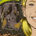 Danielle Mathers Instagram – Thanks so much once again to let me draw your “cartoonish” face, Dani! 
I really love to draw beauty faces and horrorific scenes… yes, I’m bipolar 🤣 love to see both sides of life… 😉
#lovecomics #comic #portrait #drawing #psychedelic #pinkfloyd #danimathers #puppy #rottweiler #popart #vintagecomics #retroart