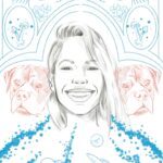 Danielle Mathers Instagram – Thanks so much once again to let me draw your “cartoonish” face, Dani! 
I really love to draw beauty faces and horrorific scenes… yes, I’m bipolar 🤣 love to see both sides of life… 😉
#lovecomics #comic #portrait #drawing #psychedelic #pinkfloyd #danimathers #puppy #rottweiler #popart #vintagecomics #retroart