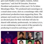 Danielle Nicolet Instagram - I am SO PROUD to have been a judge for this incredible event for Nosotros! Major congrats to the winners: @biancasinger & @marifer_diez_b for writing an outstanding script, and giving me all the feels performing her monologue. Felicidades to ALL of the impressive participants who gave it their all! AND massive claps to 2 of my favorite people: Director Hector Felix @zzyzxdigital and producer Joel Gonzales @joel_m_gonzales who absolutely killed it!!!! Felicitaciones a todas las personas talentosas que trabajaron tan duro! You can see all this incredible work for yourself at yatusabes.org - please go check it out and support! 👏🏽 🥂
