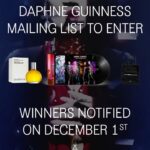 Daphne Guinness Instagram - Subscribe to my mailing list to for a chance to WIN signed vinyl, DAPHNE fragrance, and more! 🎁 💫 Everyone that signs up will also get exclusive EARLY ACCESS to the pre-order for my upcoming album ‘Sleep’ 💿 Mailing list sign-up available through the link in my bio. Winners will be notified by email December 1st 🖤