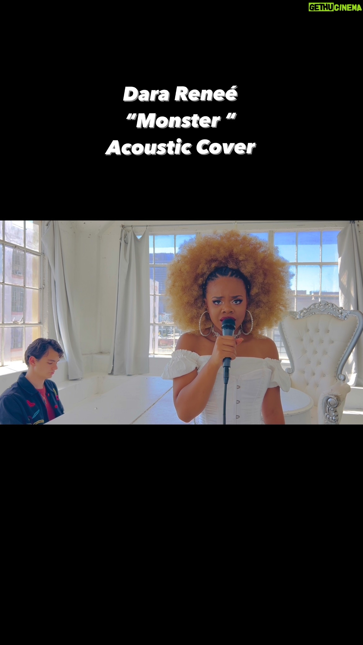 Dara Reneé Instagram - Hey Y’all!! Here’s my acoustic version of “Monster” from Frozen on Broadway!! Shoutout to the MEGA TALENTED homie @jake___wilder he helped ya girl OUT with production 😭🙌🏾 Hope y’all like it!!!!☺️❤️❤️ #frozenbway #hsmtmts