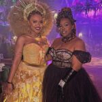 Dara Reneé Instagram - Thank You @marsaimartin for such a magical night!!! HAPPY BIRTHDAY QUEEN!!!😭❤️❤️👑👑🎉🎉. Also this is the first dress I’ve ever designed from SCRATCH!!! From the corset to the skirt yall!! Took a min but thank you @auntfunkyscloset for designing the sheer skirt that I made into a cape and then back to a skirt 😭❤️❤️