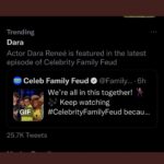 Dara Reneé Instagram - NOT US WINNING?!!!!! YASSS!!! Our squad is always POPPING!! ANDDD I WAS TRENDING?!!!! WILDDD!! Thank you @familyfeudabc for having us!! And thank you @makeawishamerica for allowing us to play for y’all!!! THIS HAS LITERALLY ALWAYS BEEN A DREAM OF MINE!! Wheww chile I got too many Memories of watching this show DAILY in my grandmother’s kitchen😭 and Not only was I able to be on Family Feud but also PLAY FAST MONEY!!!! BEYOND GRATEFUL!! WONT HE DO IT!!! 🙏🏾😭💫 #hsmtmts #familyfeud
