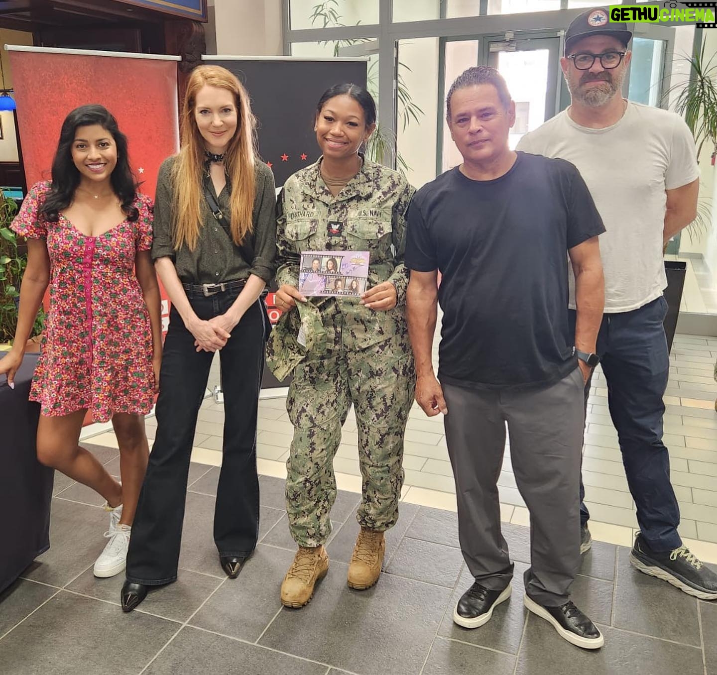 Darby Stanchfield Instagram - Huge honor traveling Europe on a Goodwill Military Tour ๐บ๐ธ with the delightful @pauladelstein @tiyabird @realraymondcruz via #armedforcesentertainment to thank our military men & women for their service! I learned so much and am so grateful for the experience! ๐บ๐ธ