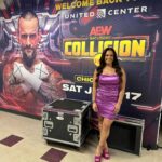 Dasha Kuret Gonzalez Instagram - Last Saturday night live from the @unitedcenter in Chicago, IL!!! What an honor!!! 😃🤗💃🏽😇🙏🏽 I’ve worked 9 hard years in the wrestling industry to get to where I’m at and on my almost 4 year anniversary with @aew I was blessed with the task of announcing the first #AEWCollision episode. I was fortunate enough to announce the 1st ever episode of #AEWRampage live from Pittsburgh, PA, but this one just hits a little different because you’ll get to see and hear me on TNT as the official ring announcer this time around. 💃🏽🥳😃 Thank you @aewglam @dolledupbydani for this beautiful look!!! Shout out to @ontheairalex for snapping 📸 the last photo for me!!! 😃🫶🏽 #wrestling #MasDasha