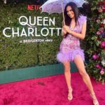 Davina Portratz Instagram - The social season is upon us and #queencharlotte wished to be entertained. This season’s diamond is bound to be even more precious and rare a stone than previously thought 💎💜🌸@bridgertonnetflix