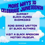 Dawn-Lyen Gardner Instagram – Sunday is Juneteenth — a day commemorating the continued theft of Black labor by white America but also the end of that lie and the beginning of a new existence. 

So while I’ll be honoring Juneteenth in my favorite way — by resting deeply — I can’t help but think of those Black Texans finally being notified of their emancipation.

I think of the choices they had in when to work and when to rest. A hard fought for choice and one we are still fighting to deliver to all Black Americans.

To Black people: My prayer is that we continue to be courageous in asking ourselves what freedom, liberation and healing really and truly means to each of us. To our ancestors, it most urgently meant rest.

To non-Black people seeking to support the repair and restoration our community deserves, might I suggest @thelovelandfoundation @therapyforblkmen @thenapministry and direct mutual aid to Black people in need of space to think, heal, and transform.

And when you have a moment, please support the #BreatheAct, and the reparations frameworks put forth by the incredible organizers at @mvmnt4blklives.

Image 1-3: @mnvmt4blives
Image 4: @thenapministry
Image 5-9: @devthepineapple