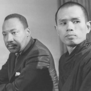 Dawn-Lyen Gardner Instagram - Starting Black History Month with the Lunar New Year reminds me of how interconnected the Asian and Black communities have been for decades, if not centuries. These photos of Dr King and Thich Nhat Hanh are the manifestation of that legacy. 

During a press conference in 1966, they released this joint statement:

"We also believe that the struggles for equality and freedom in Birmingham, Selma and Chicago, as in Hue, Danang and Saigon, are aimed not at the domination of one people by another. They are aimed at self-determination, peaceful social change, and a better life for all human beings. And we believe that only in a world of peace can the work of construction, of building good societies everywhere, go forward."

This kindred connection stemmed from a mutual understanding of being up against the same systems.

Dr. King had great respect for Asian leadership and fought against the war in Vietnam until his last breath. In the same vein, in Vietnam, they called MLK a bodhisattva -- the Buddhist term for "an enlightened being trying to awaken other living beings and help them move toward more compassion and understanding".

The friendship and legacy shared by Rev. Dr. Martin Luther King, Jr. and Thich Nhat Hanh, now both ancestors, is a beautiful example of this solidarity and what it means to be in pursuit of Black Liberation and the Anti-war/Peace Movement.

Starting Black History Month with the Lunar New Year reminds me of how interconnected the Asian and Black communities have been for decades, if not centuries. These photos of Dr. King and Thich Nhat Hanh are the manifestation of that legacy.